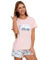 Pijama cu mâneca scurtă cu imprimeu