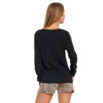 Pijama cu mâneca lunga si pantaloni scurți - imagine 3