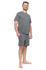 Pijama gri cu maneca scurta - imagine 2