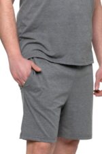 Pijama gri cu maneca scurta - imagine 4