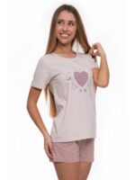 Pijama cu maneca scurta"Inima" - imagine 2