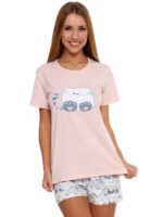 Pijama cu mâneca scurtă cu imprimeu - imagine 2