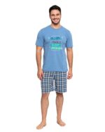 Pijama bleu in carouri