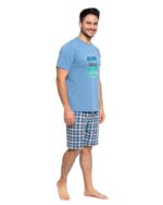 Pijama bleu in carouri - imagine 2