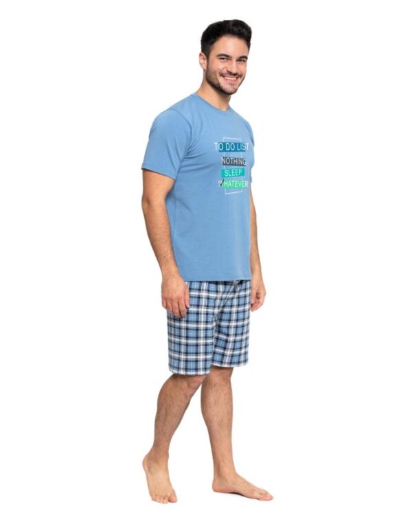 Pijama bleu in carouri - imagine 2