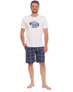 Pijama alba in carouri