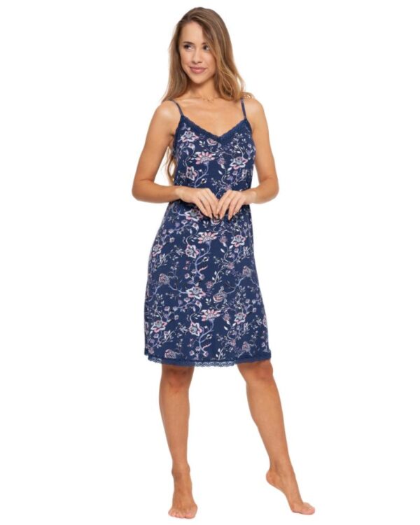 Camasa de noapte cu bretele din vascoza - imagine 3