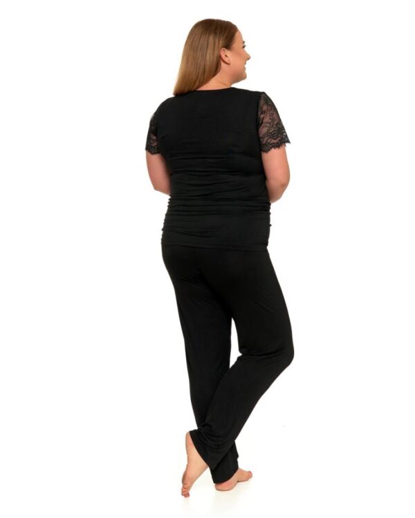 Pijama neagra plus size din vascoza - imagine 4
