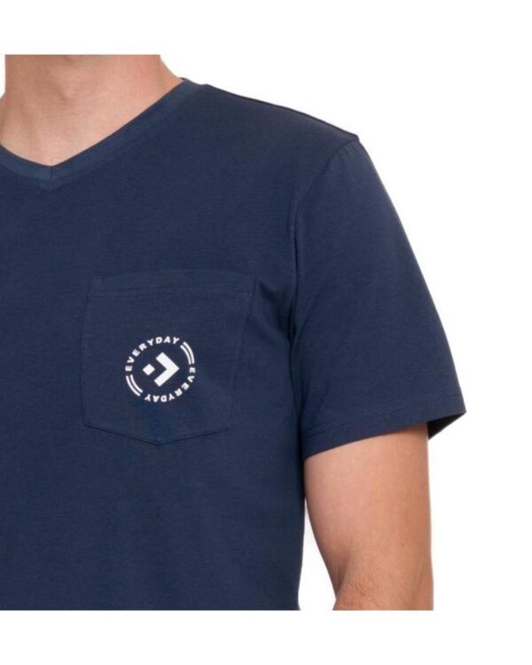 Pijama bleumarin cu maneca scurta - imagine 2