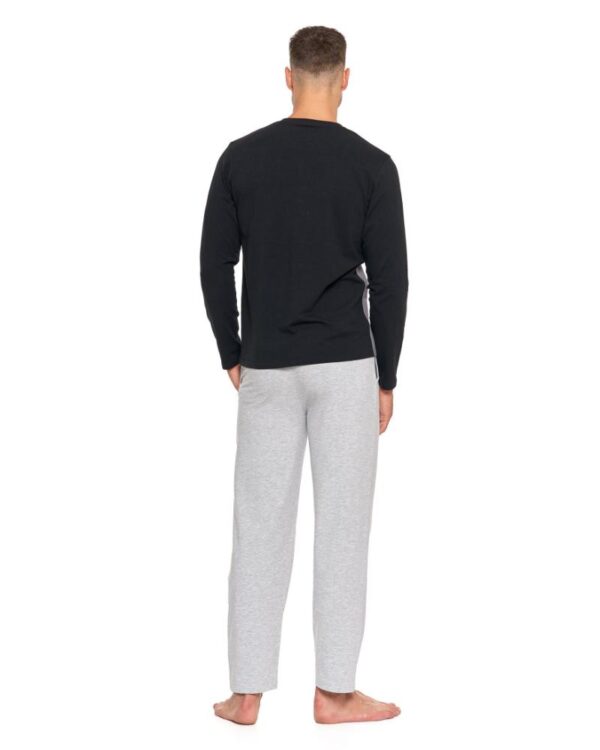 Pijama gri pentru barbati din bumbac - imagine 2