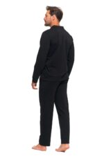 Pijama plus size din bumbac cu nasturi