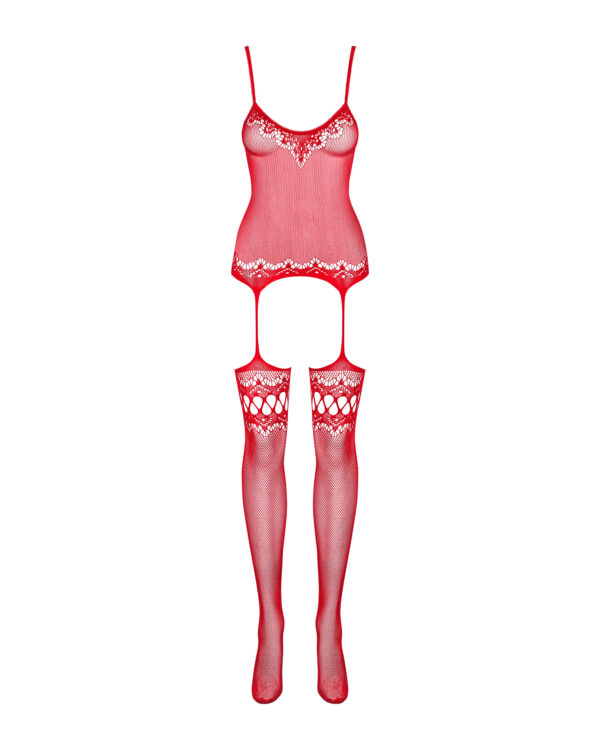 Bodystocking rosu F214 - imagine 3