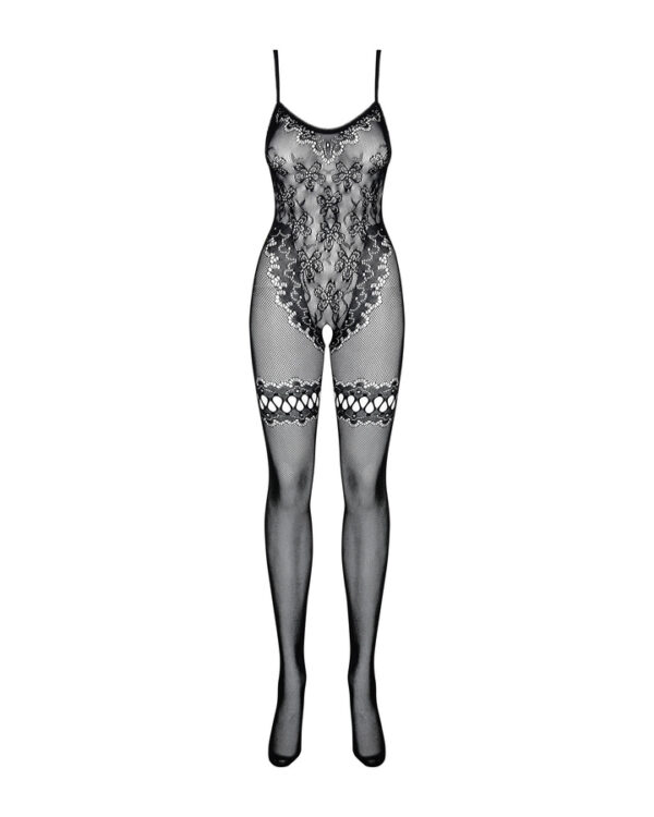 Bodystocking cu motiv floral F213 - imagine 4