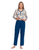 Pijama bleumarin din bumbac - imagine 3